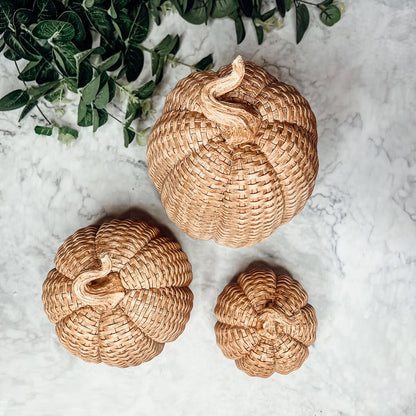 Gia Roma Basket Weave Statue Basket Weave Pumpkins
