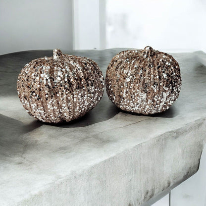 Gia Roma Fall Glitter Sequin Pumpkin 4"