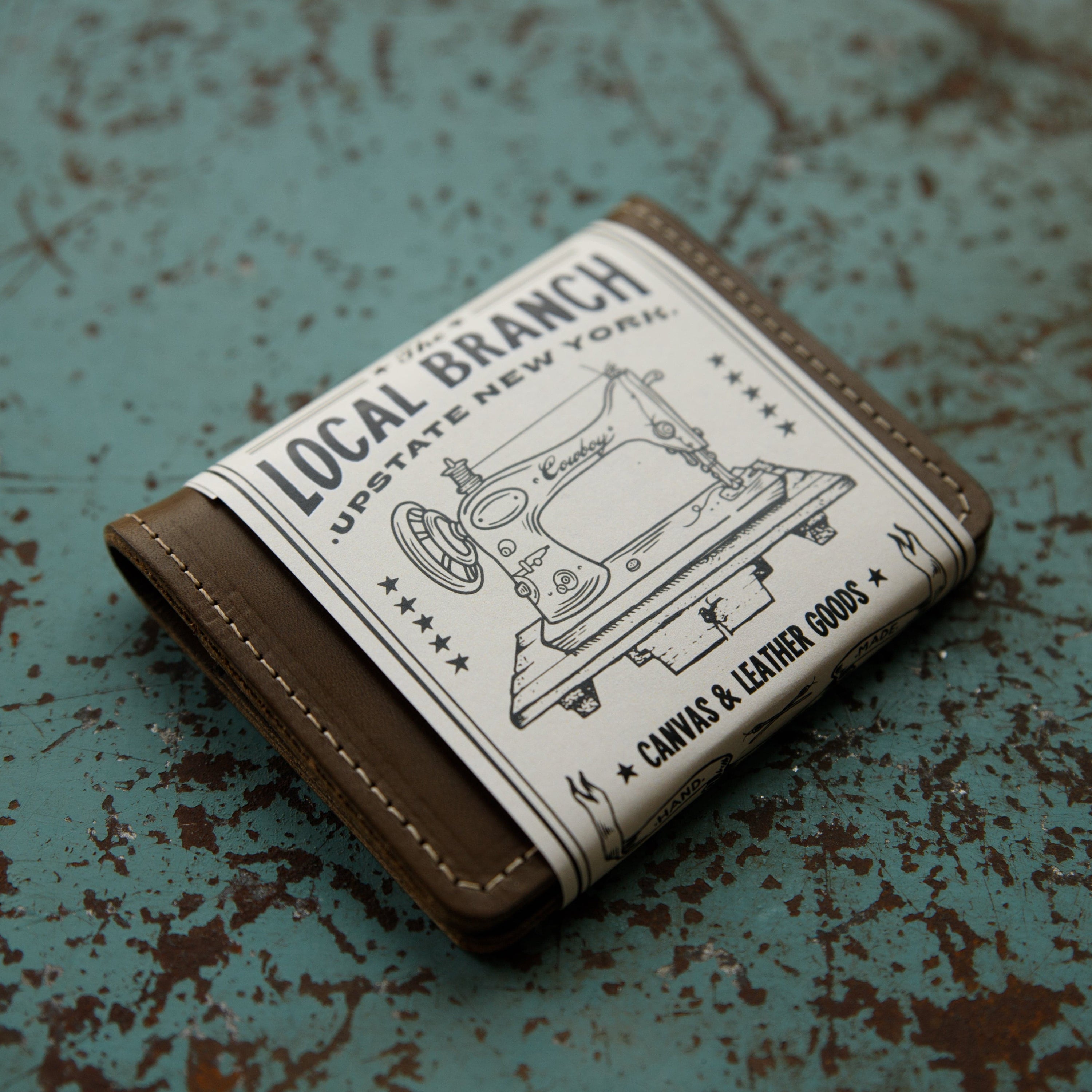 The Local Branch Leather Olive Leather Bifold Wallet