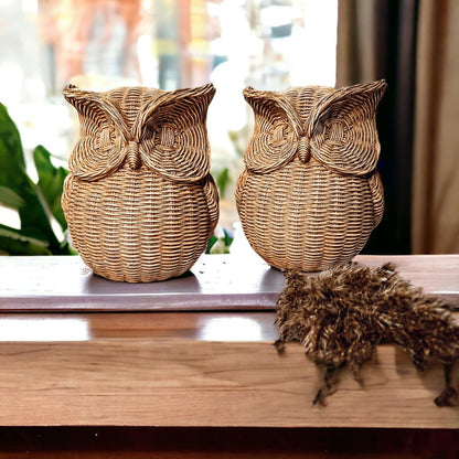 Gia Roma Basket Weave Statue Owl Statue