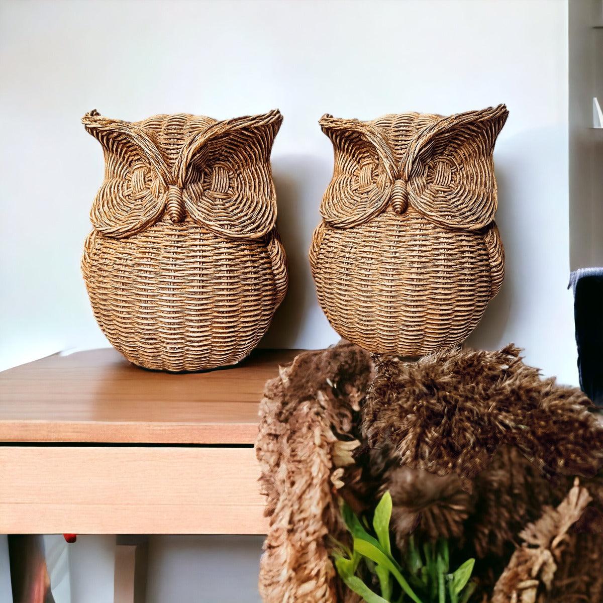 Gia Roma Basket Weave Statue Owl Statue