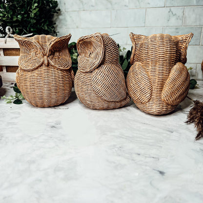 Gia Roma Basket Weave Statue Owl Statue