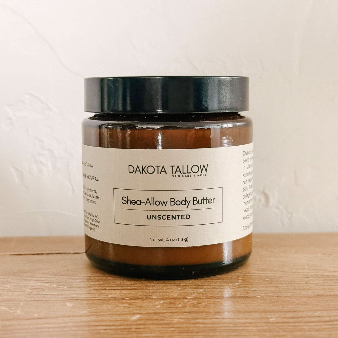 Dakota Tallow Body 4oz / Unscented Dakota Tallow Shea-Allow Body Butter