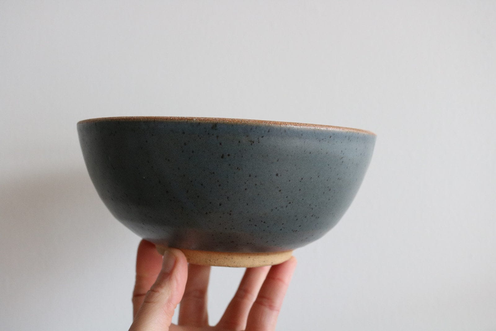 KJ Pottery Bowl Smoke Blue / Glazed Rim Cereal Bowl
