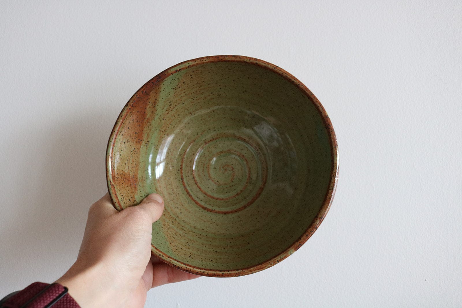 KJ Pottery Bowl Desert Green / Glazed Rim Cereal Bowl