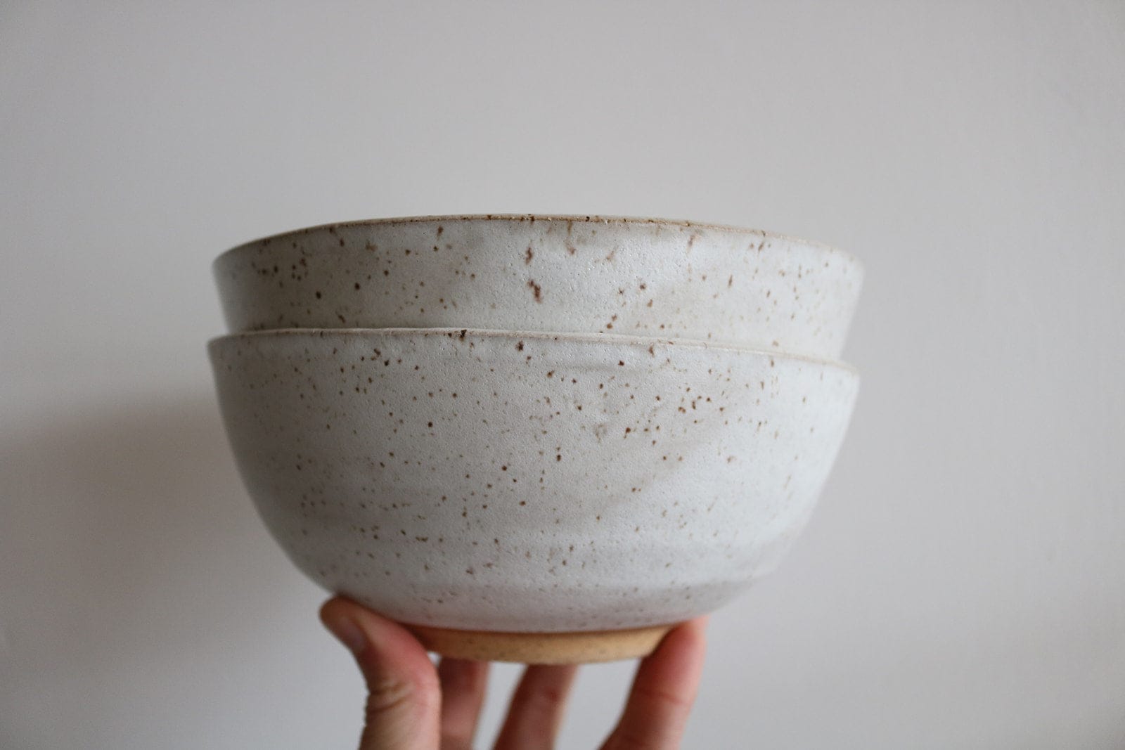 KJ Pottery Bowl Speckled Grey / Glazed Rim Cereal Bowl
