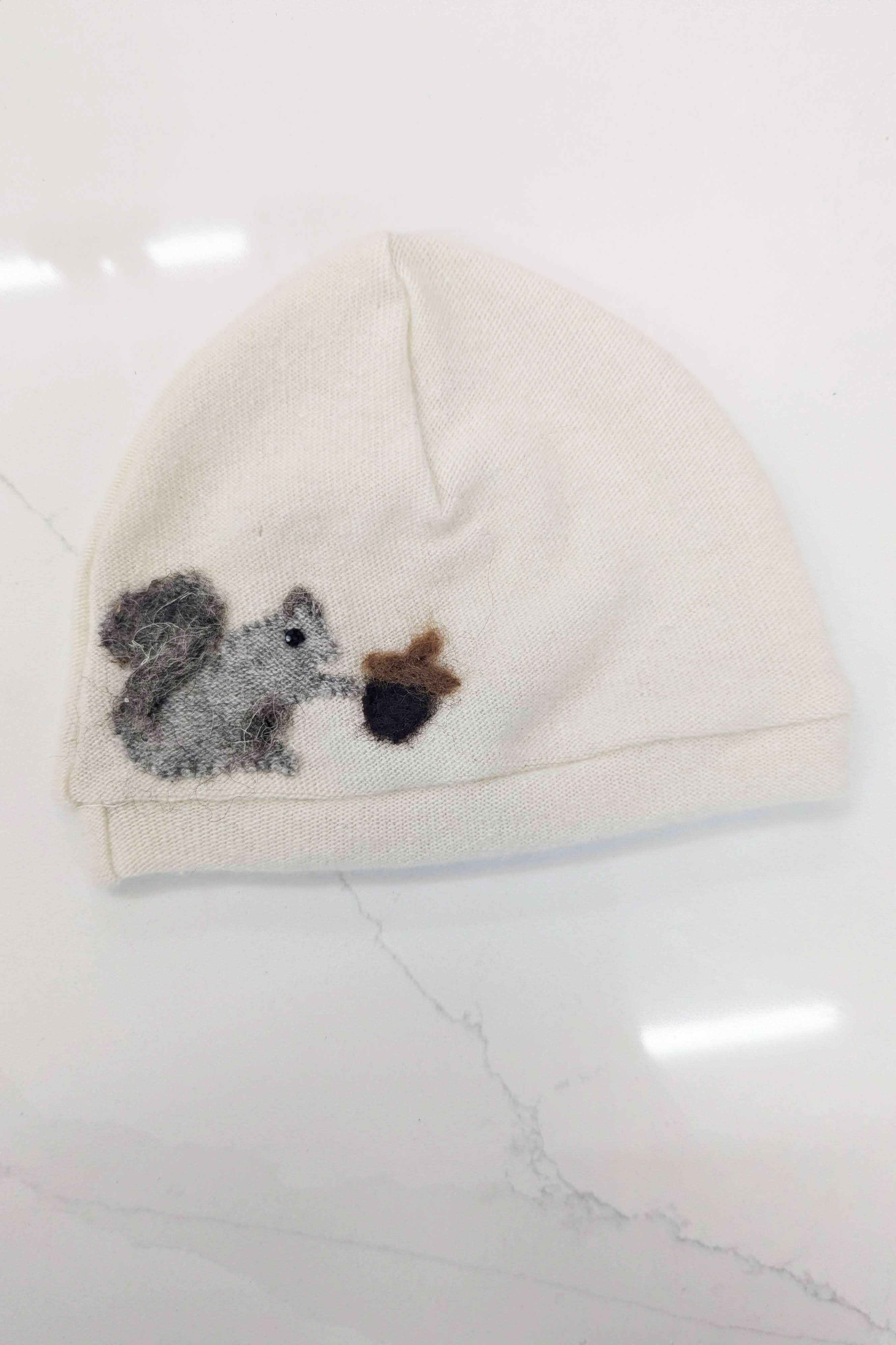 Ash &amp; Rose hat Ivory Squirrel Cashmere Hat - Baby
