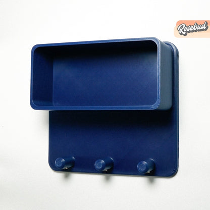 Rosebud HomeGoods Floating Shelf Navy Blue / 1 Key Shelf Floating Wall Shelf, Magnetic Key Holder