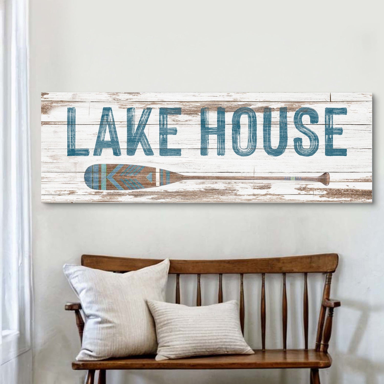 Tailored Canvases Canvas 12x36 inch Medium Premium Gallery Wrapped Lake House Coastal Sign II