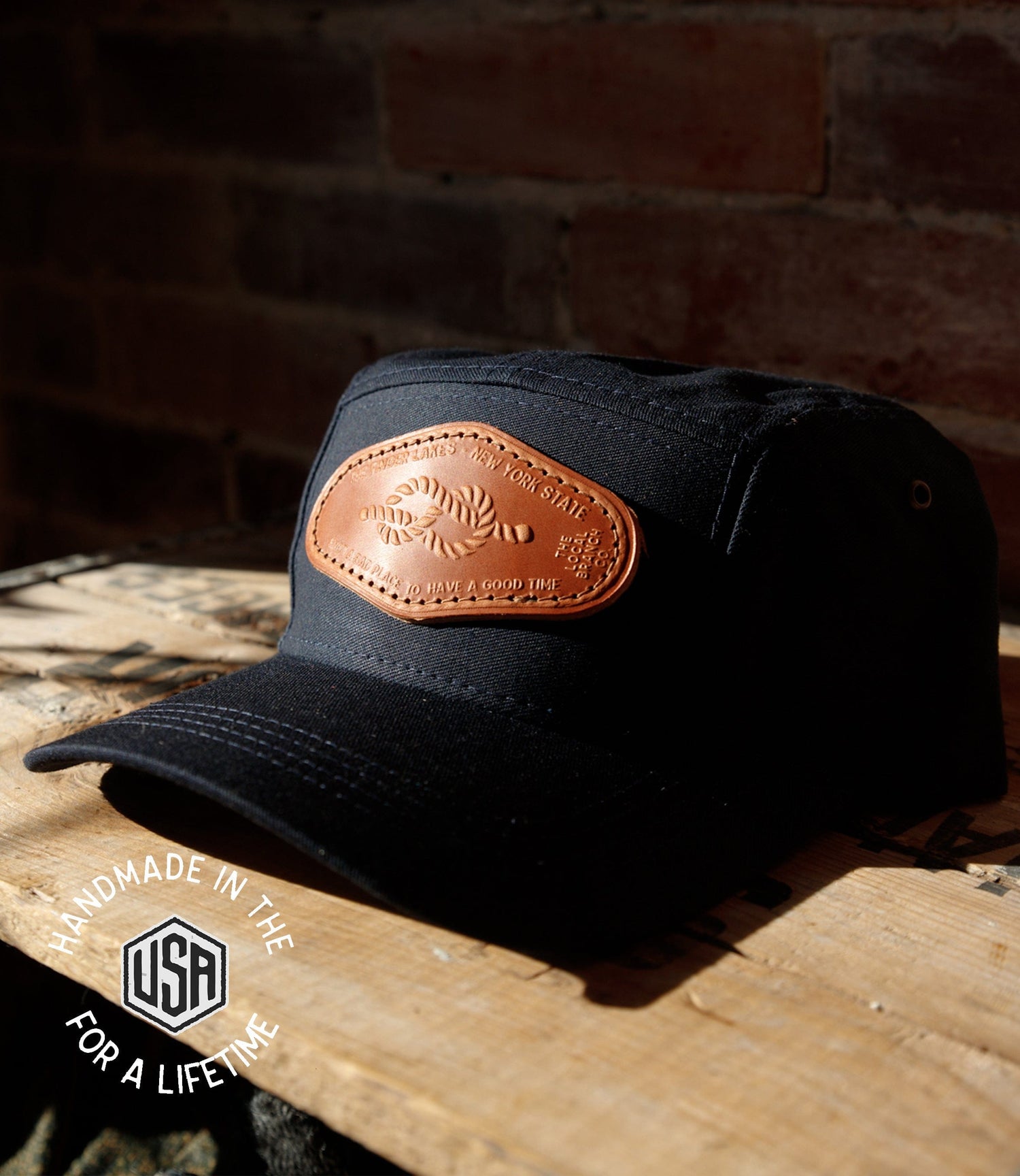 The Local Branch Baseball hat Navy Camp Hat - Skaneateles Knot - USA Made
