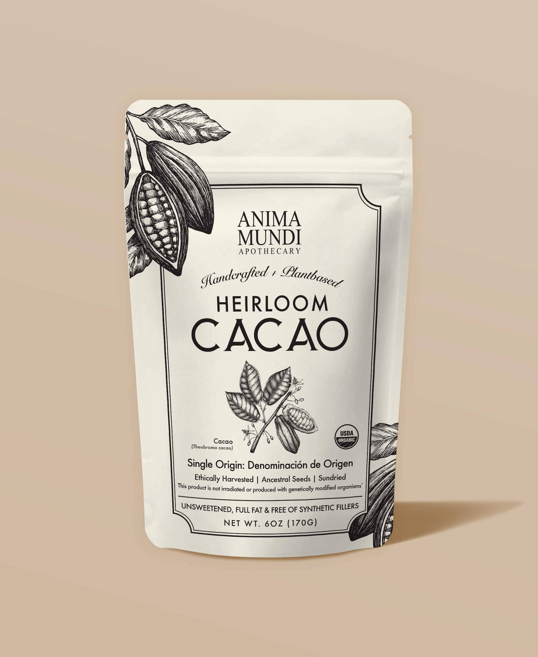 Anima Mundi Cacao 6 oz HEIRLOOM CACAO Powder | Organic Ancestral Seeds