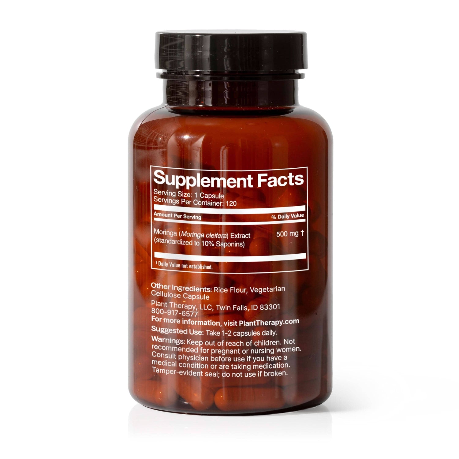 Plant Therapy Supplement 120 ct Moringa Capsules – Plant-Based Green Tradition