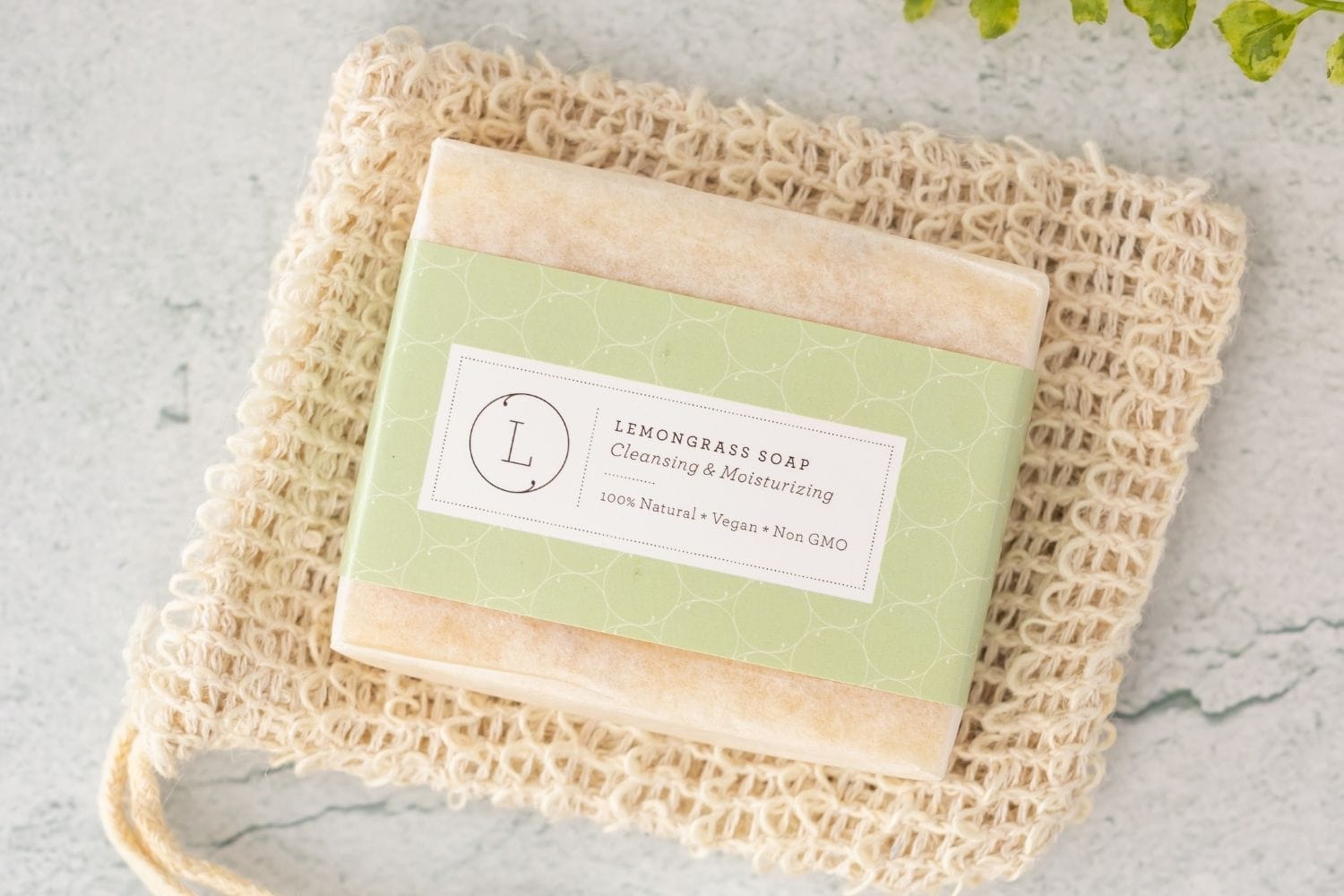 Lizush NATURAL SOAP BAR 2 x Lemongrass Natural Soap Bar, Handmade Body Soap Gift