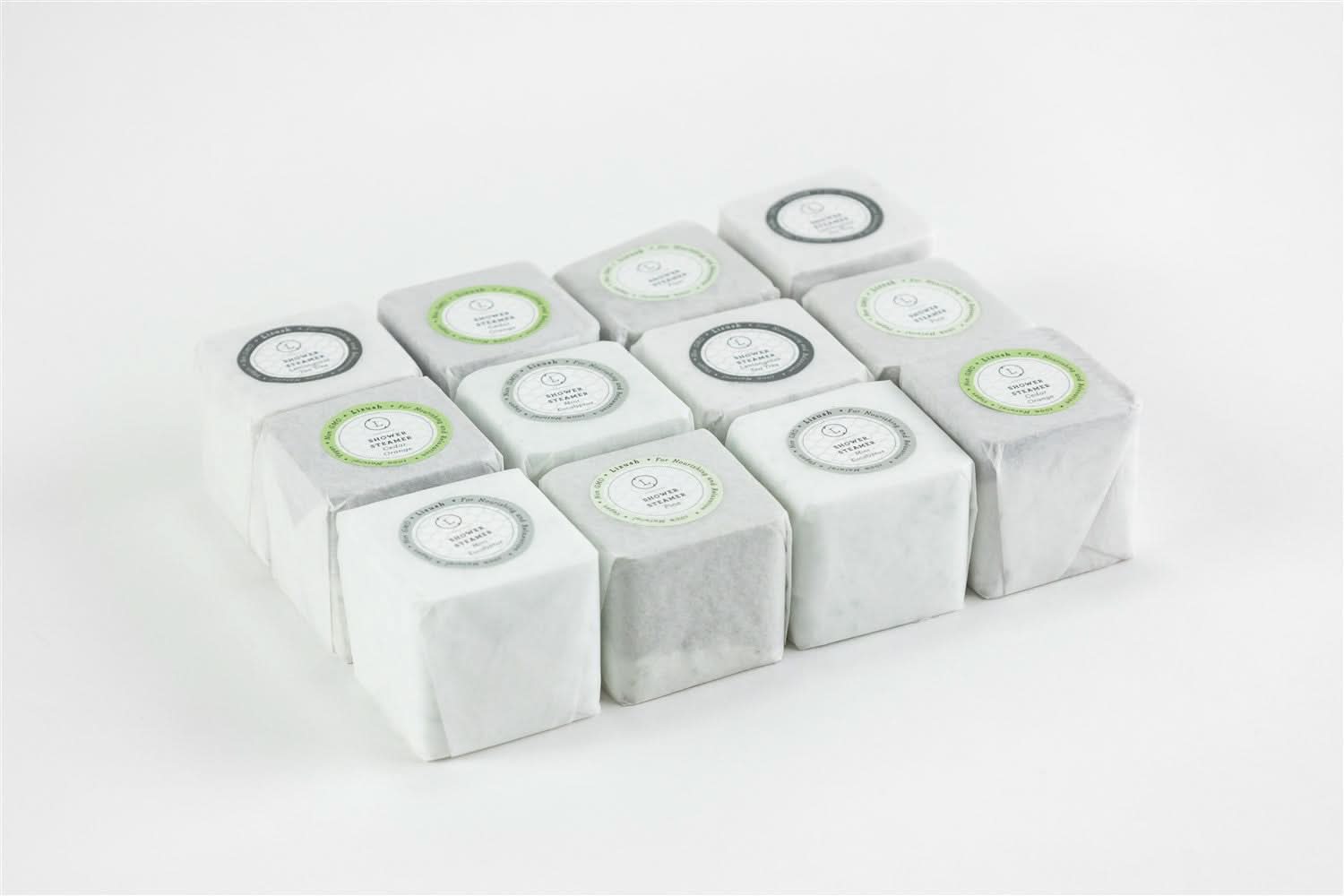 Lizush Earthy Shower Steamer Gift Box for Men and Women, Set of 12 Shower Steamers Package