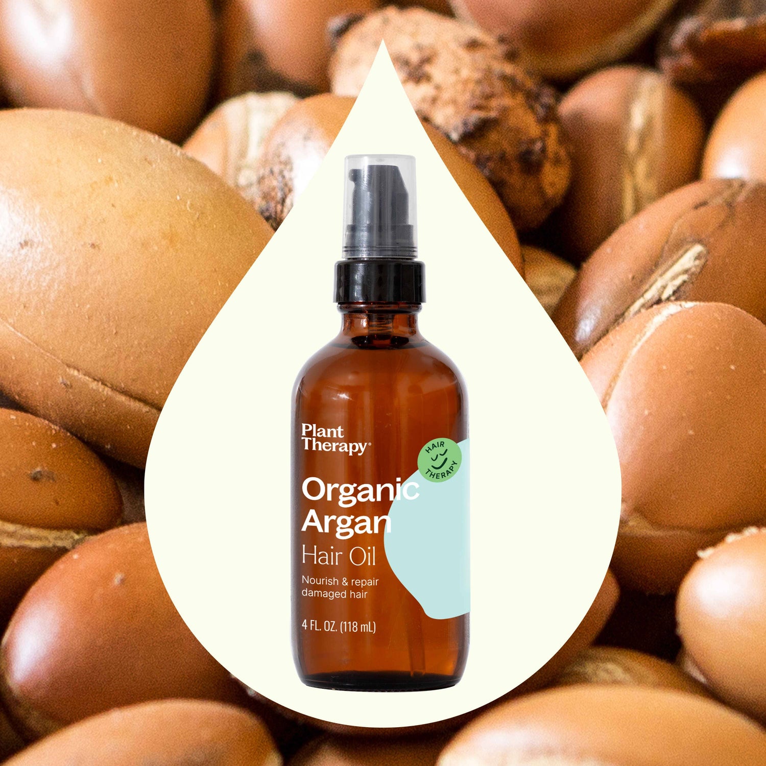 Plant Therapy Hair &amp; Skin Care 4 oz Hair Therapy Moisturize &amp; Protect Hair Oil (Organic Argan Oil)