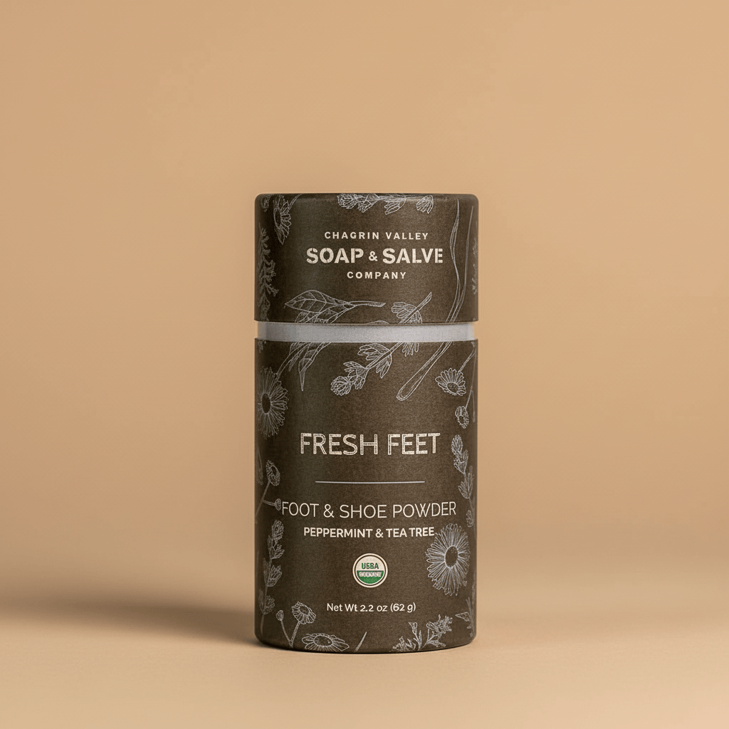 Chagrin Valley Soap &amp; Salve Foot Powder Net Wt 2.2 oz Body Powder: Fresh Feet Foot Powder