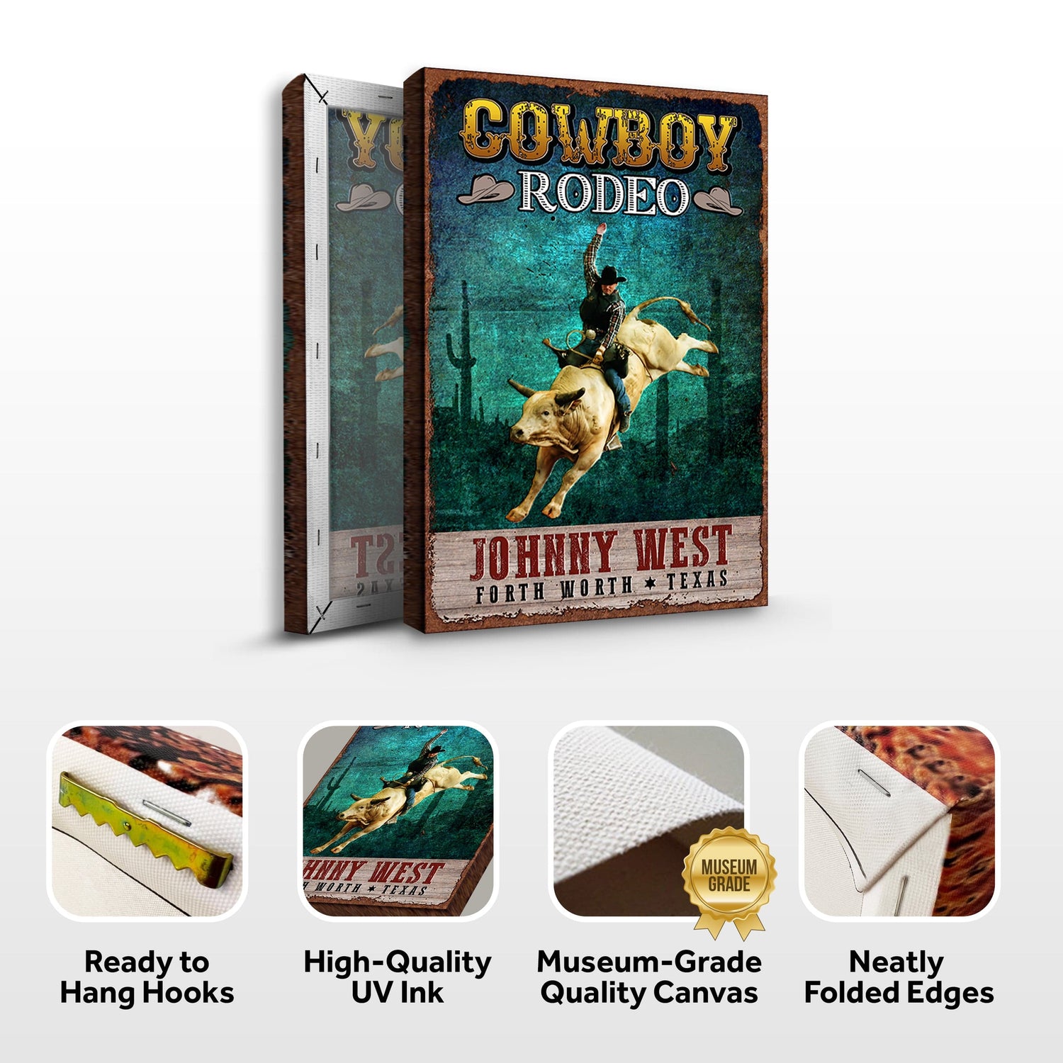 Tailored Canvases Canvas Cowboy Rodeo Show Sign