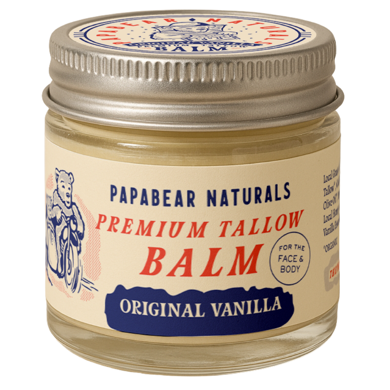 PapaBear Naturals Original Vanilla Papabear Premium Tallow Balm  2 oz