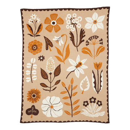 Biquette Throw Blanket Morning Light in Egyptian Cotton Petals Throw Blanket