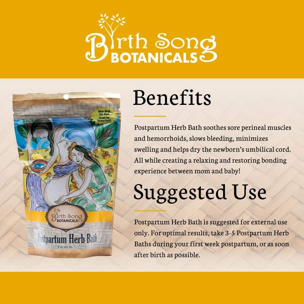 Birth Song Botanicals Co. Herb Baths Default Postpartum Herbal Bath – Gentle Botanical Soak for Mom and Baby (8 oz)