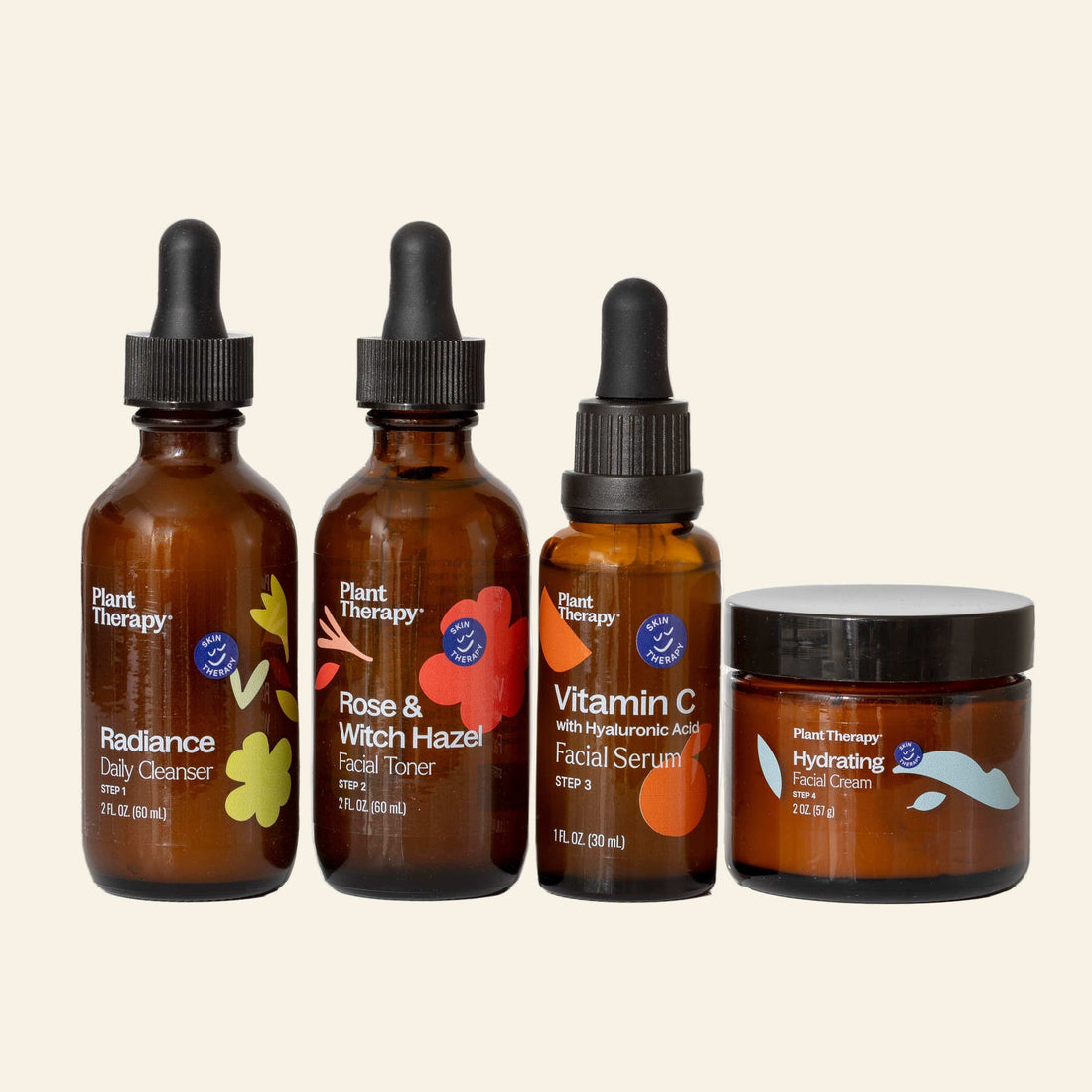 Plant Therapy Hair &amp; Skin Care Ready, Set, Glow 4 Step Skin Care Set