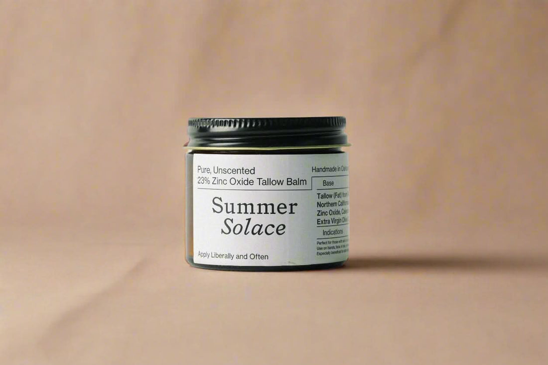 Summer Solace Tallow SPF 23% Non-Nano Zinc Tallow Balm | Pure Unscented