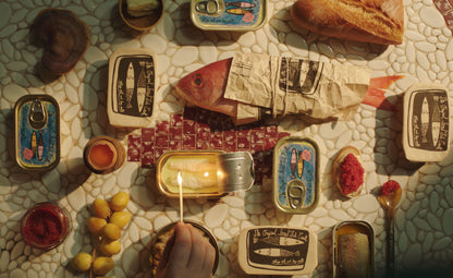 Tinned Candle Tinned Fish Candle - Olive Oil and Sea Salt (Ocean Breeze Scented)
