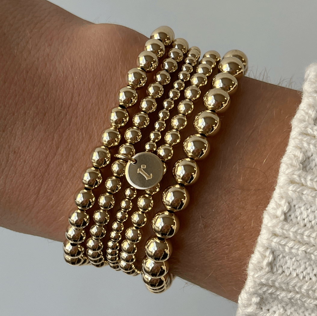 Cuffed by Nano LLC Old English Initial Juno Bracelet Five Stack
