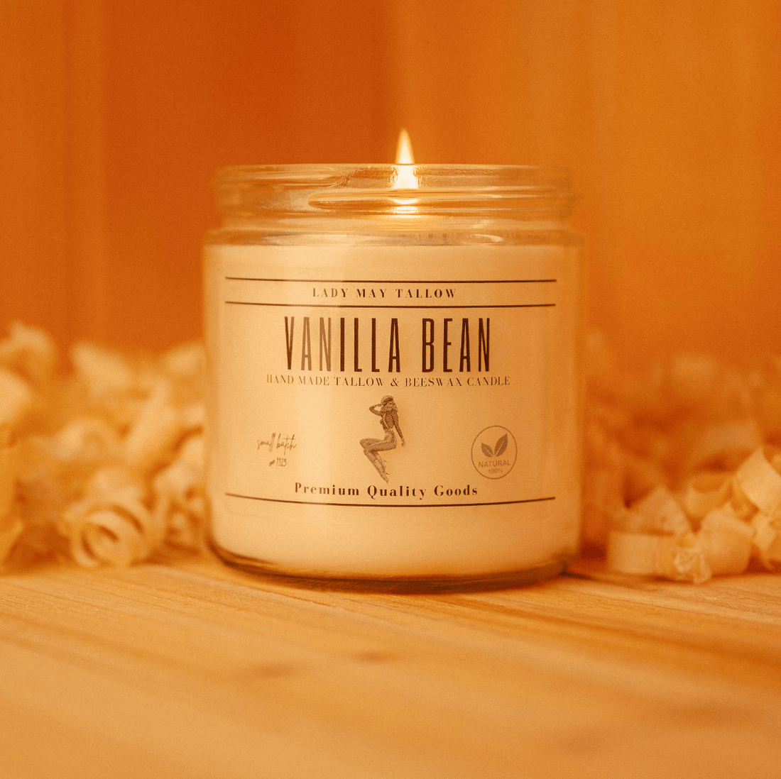 Lady May Tallow Candles Lady May "Classics" All Natural, Tallow &amp; Beeswax Candle
