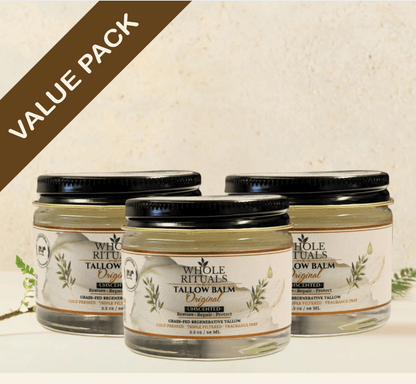 Whole Rituals Face Moisturizer 2.3 oz / 68ML / 3 Pack - Save 15% Grass-Fed Tallow Balm — Original