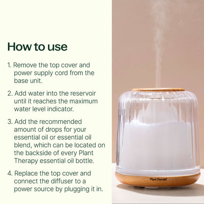 Plant Therapy Diffuser Serenity Glass Diffuser