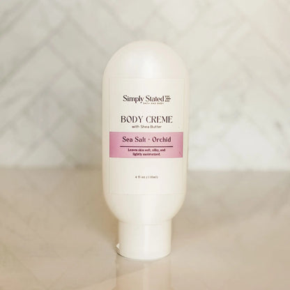 Simply Stated Creations Moisturizers 4 oz Squeeze Bottle Sea Salt + Orchid Body Creme