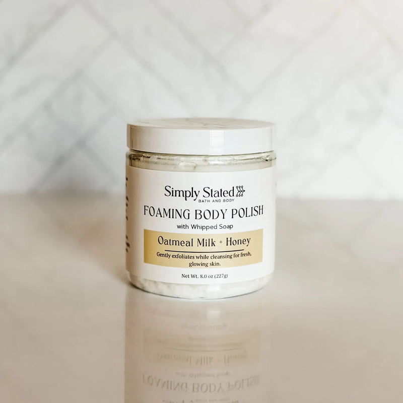 Simply Stated Creations Exfoliants Oatmeal Milk + Honey Foaming Body Polish