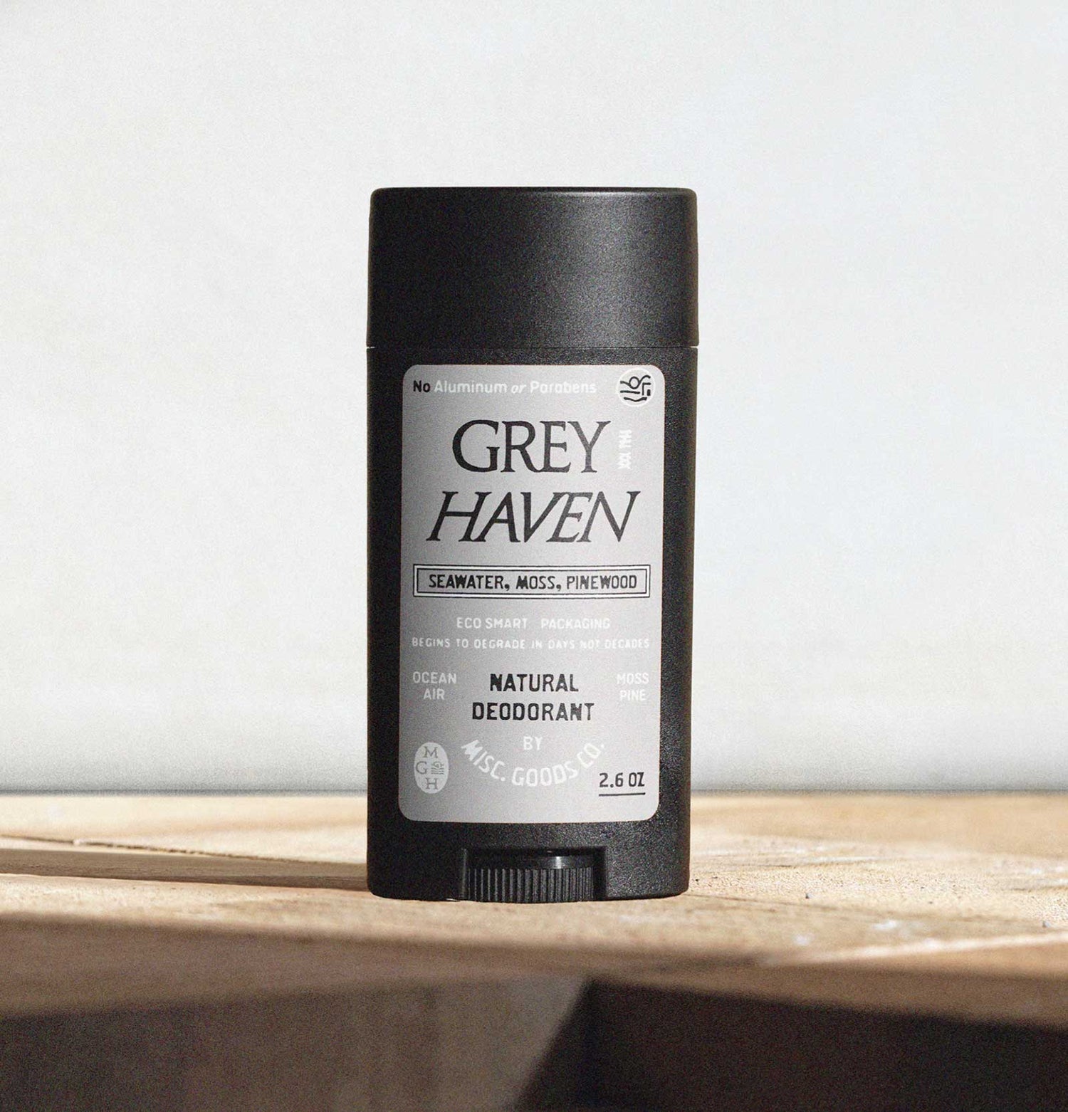 Black deodorant stick with &