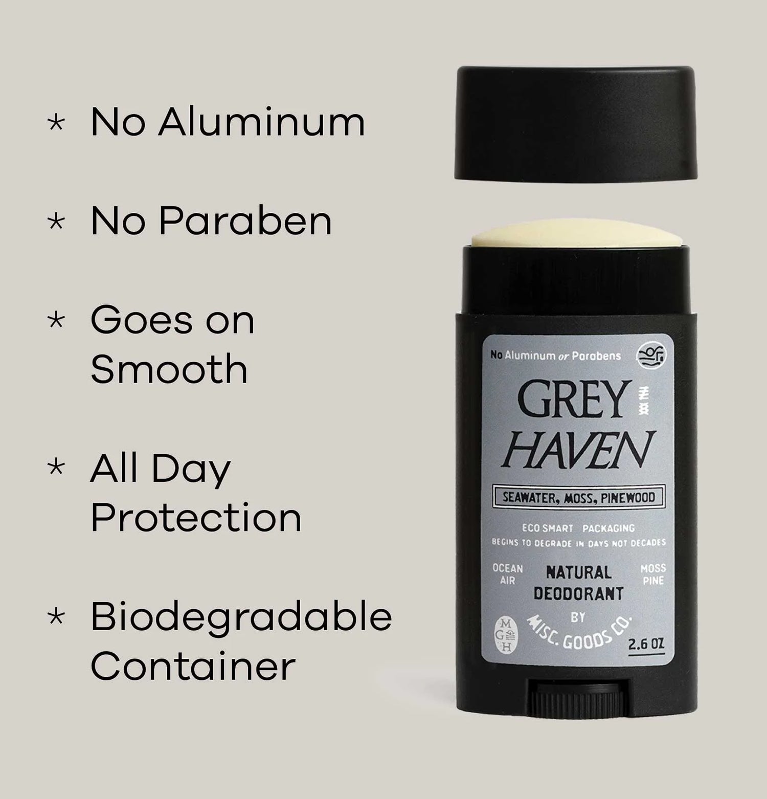 "Greyhaven" Natural Deodorant