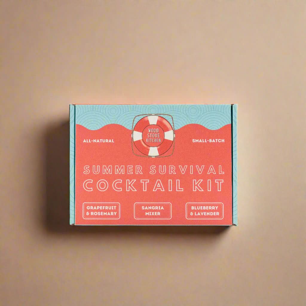 Wood Stove Kitchen Cocktail and Drink Mixers Summer Syrup Kit - 16oz Grapefruit &amp; Rosemary, 16oz Sangria Mixer, 16oz Blueberry Lavender