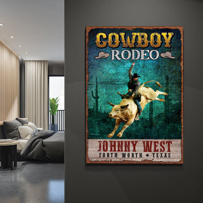 Tailored Canvases Canvas Cowboy Rodeo Show Sign