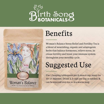 Birth Song Botanicals Co. Tea Woman’s Balance Herbal Tea – Organic Botanical Blend