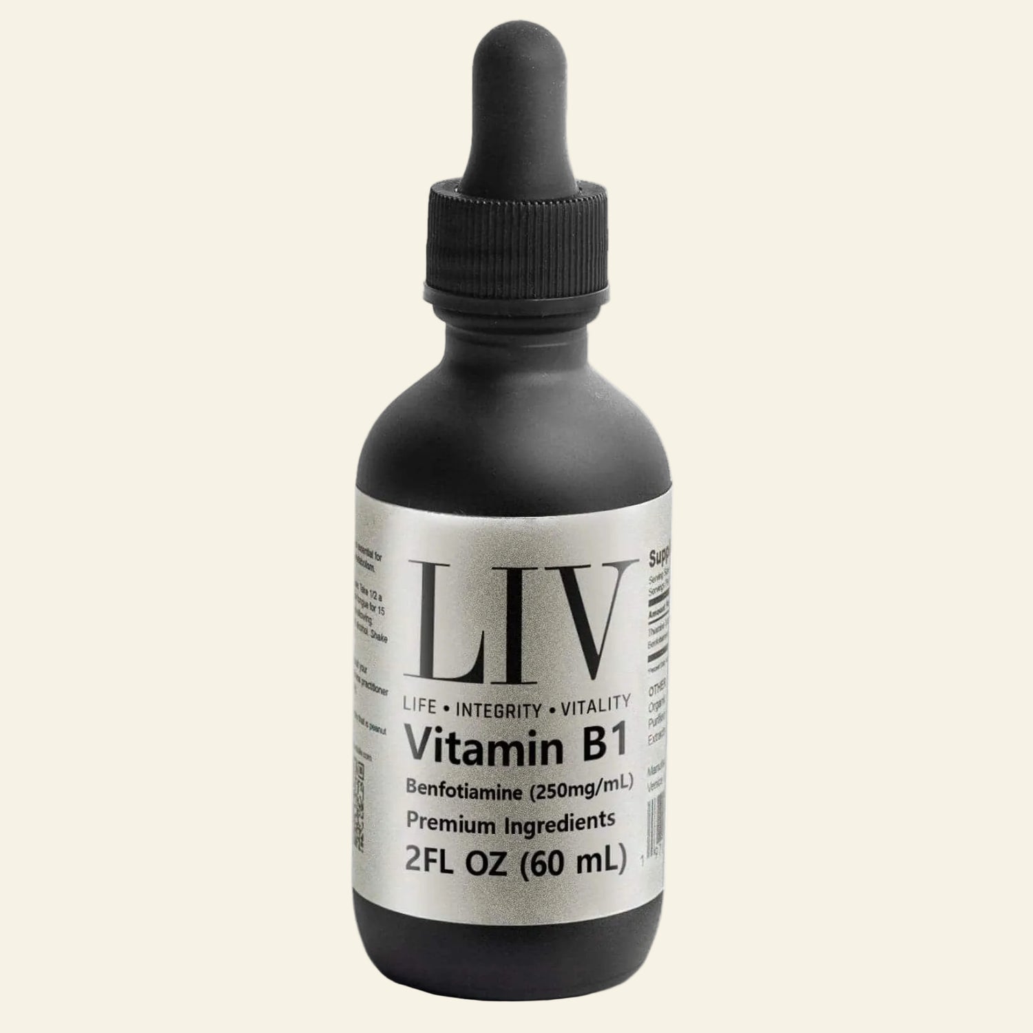 LIV Vitamin B1 Thiamine Liquid Metabolic Booster (Benfotiamine 250mg, 60 servings)