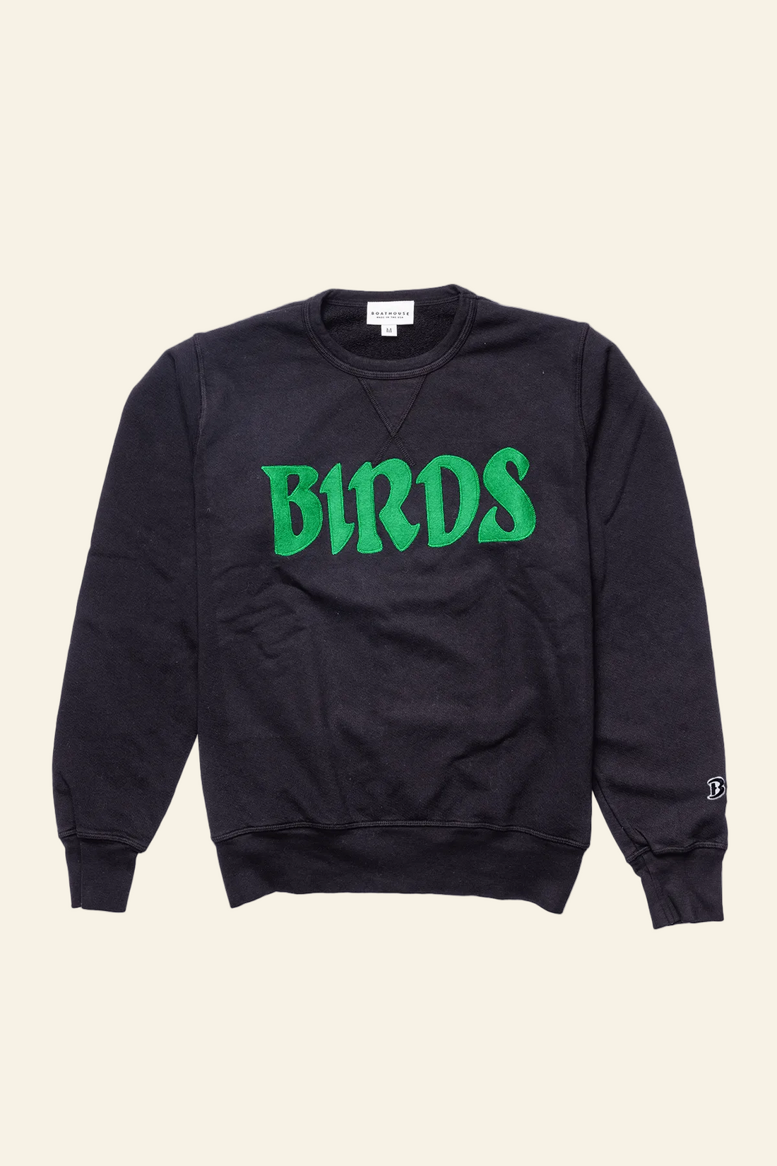 Boathouse unisex crew neck sweatshirt Black / X-Small Birds Felt Sweatshirt