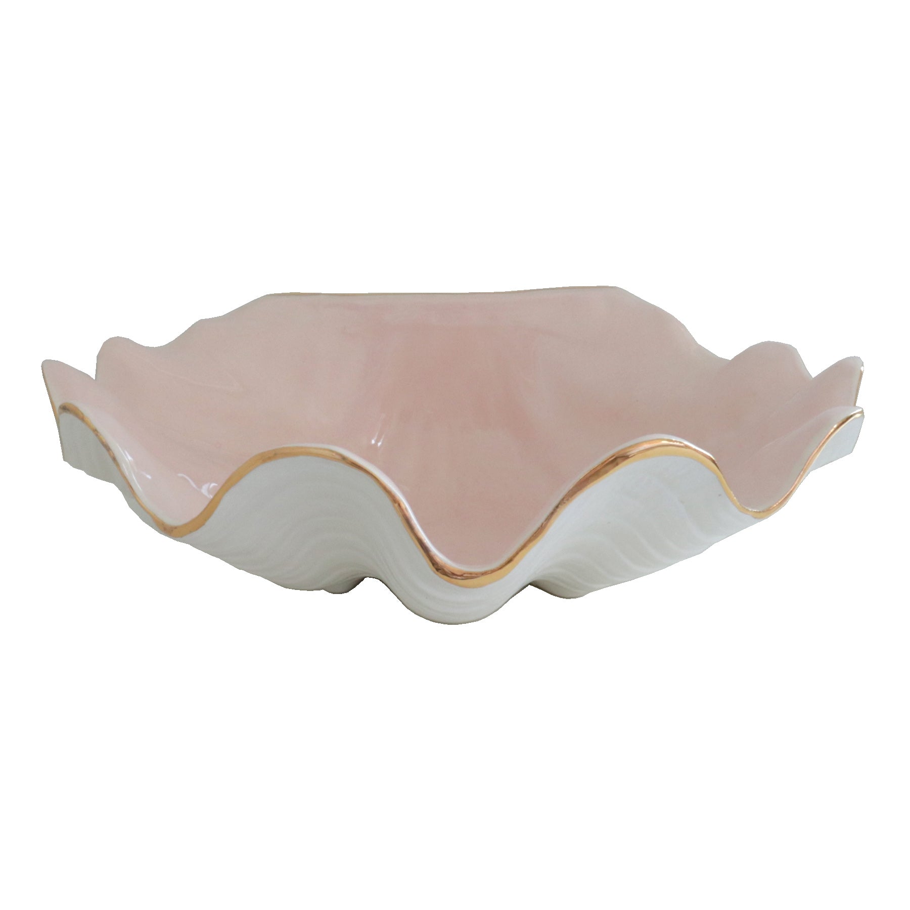 Ruby Clay Company Accessory Clam Shell Bowl with 22K Gold Accent