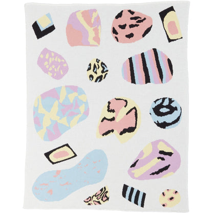 Biquette Throw Blanket Creamsicle in Organic Cotton Ceramicism Throw Blanket