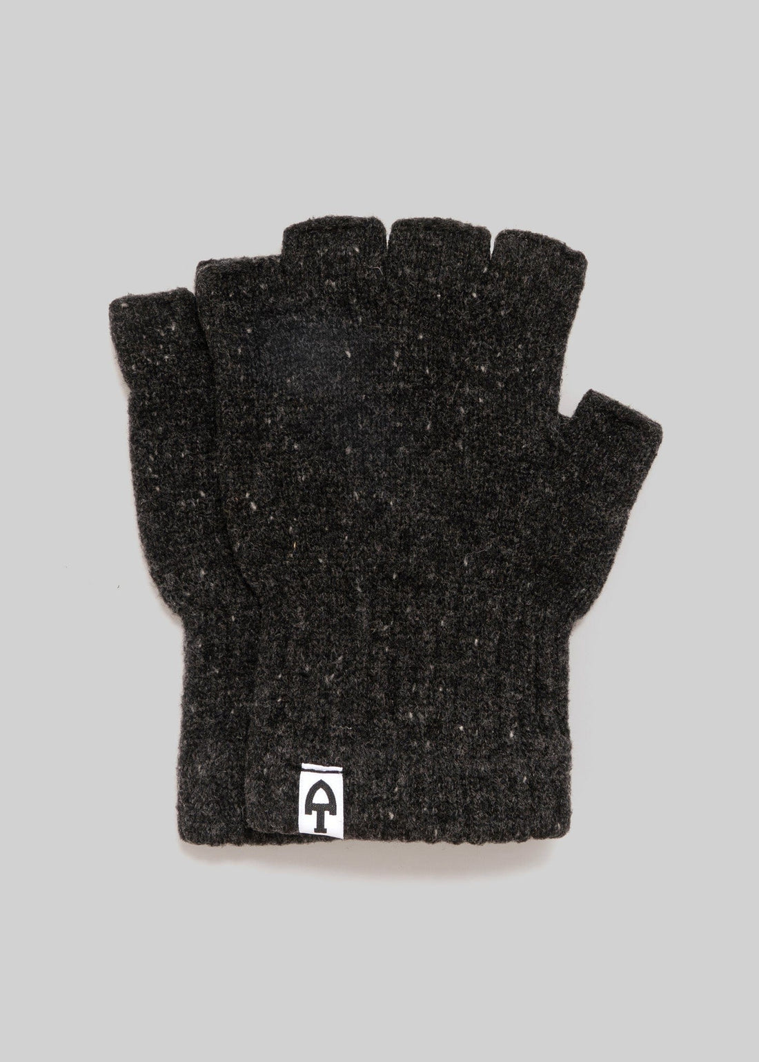 American Trench Accessories charcoal Merino Donegal Fingerless Gloves