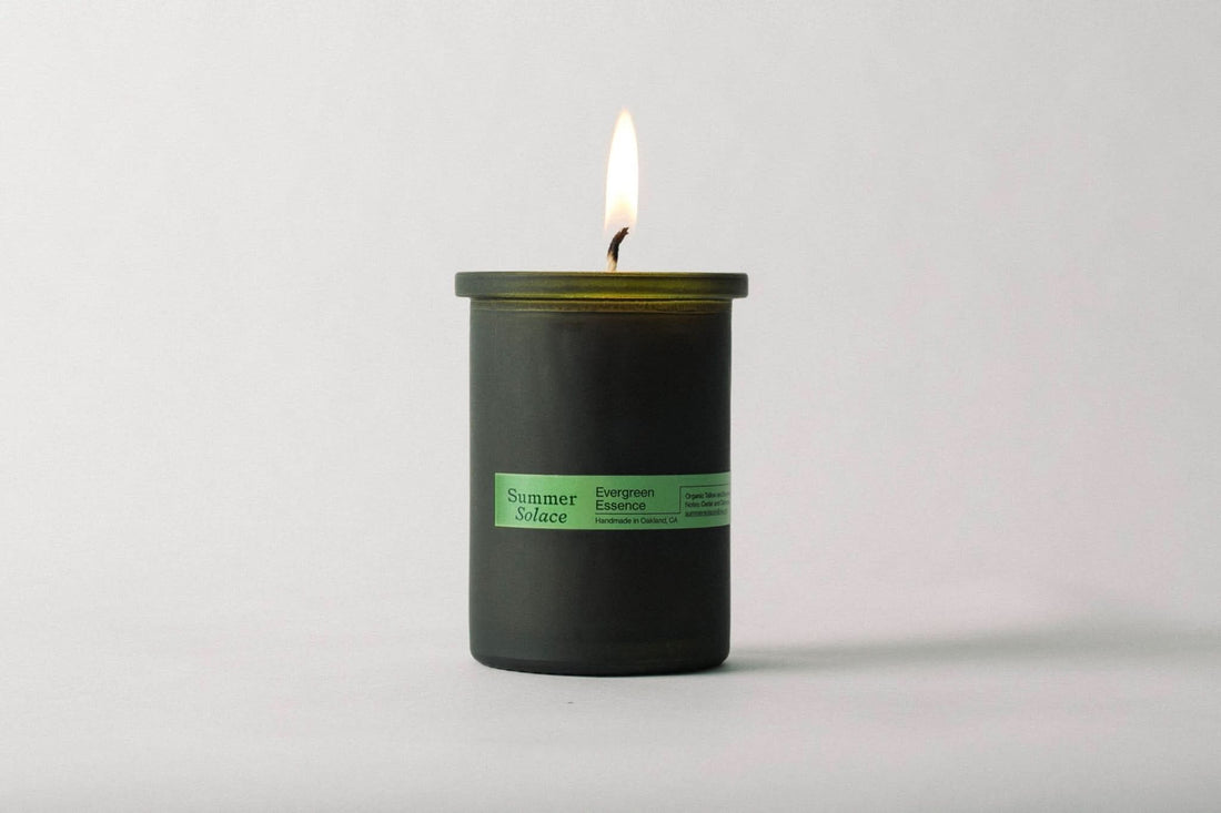 Summer Solace Tallow Tallow Candle Full Size 6 oz / No Cork Evergreen Essence – Cedar &amp; Oakmoss Candle | 6 oz Tallow &amp; Beeswax