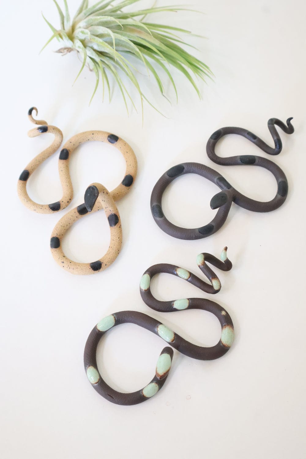 Carter + Rose forest 3 Small Ceramic Snakes