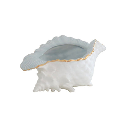 Ruby Clay Company Accessory Conch / Pale Sheer Blue Conch Bowl with 22K Gold Accent