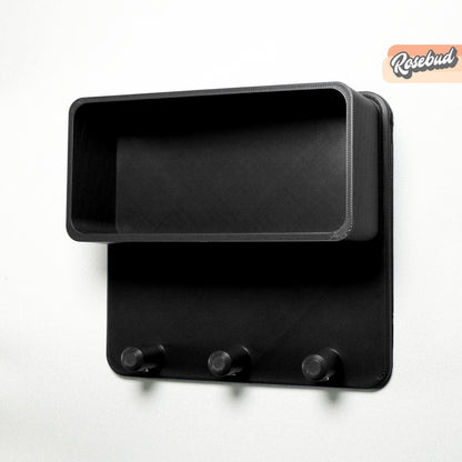 Rosebud HomeGoods Floating Shelf Black / 1 Key Shelf Floating Wall Shelf, Magnetic Key Holder