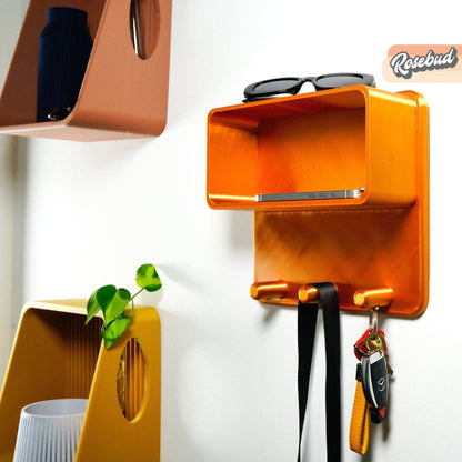 Rosebud HomeGoods Floating Shelf Floating Wall Shelf, Magnetic Key Holder