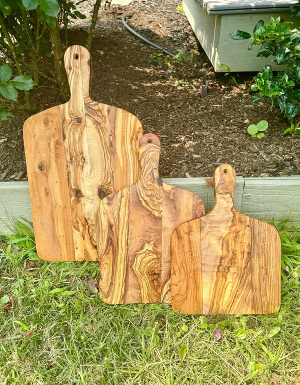 Ryan's Woodworking Olive Wood Cutting Board With Handle