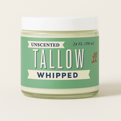 Lady May Tallow Body Cream/Lotion 24oz Unscented Whipped Tallow | All Natural Moisturizer Size 2oz-85oz
